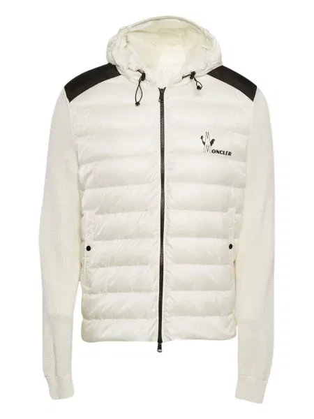 Яке Moncler с принт бяло