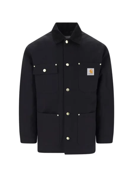 Gulerat geacă Carhartt Wip de catifea cord cu autograf negru