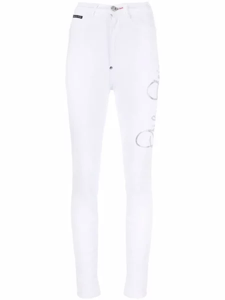 Blugi Philipp Plein cu imagine alb