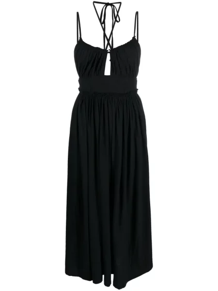 Rochie midi Ulla Johnson până la genunchi cu gât halter de costum negru