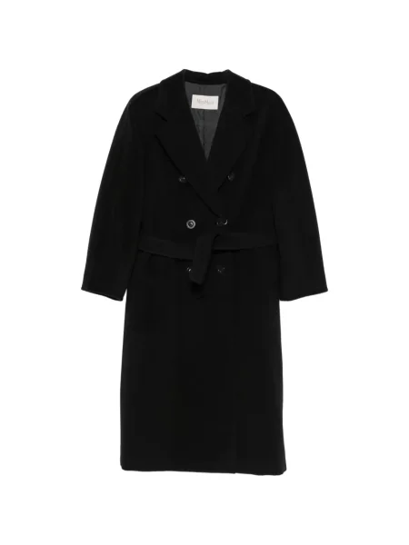 Cu centură palton Max Mara cu două rânduri de nasturi negru