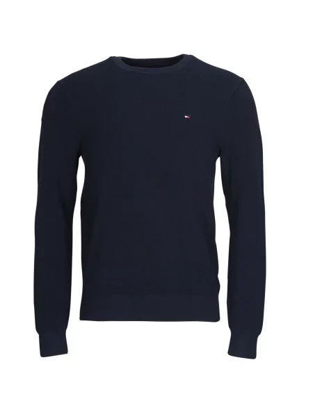 Mikina bez kapuce Tommy Hilfiger s kulatým výstřihem modrá