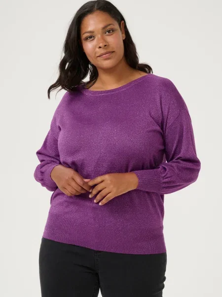 KAFFE CURVE Pulover Kc Regitta mov neon