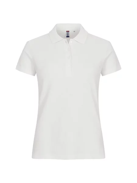 Clique Basic Polo z bawełny dobry krój – Off White biała