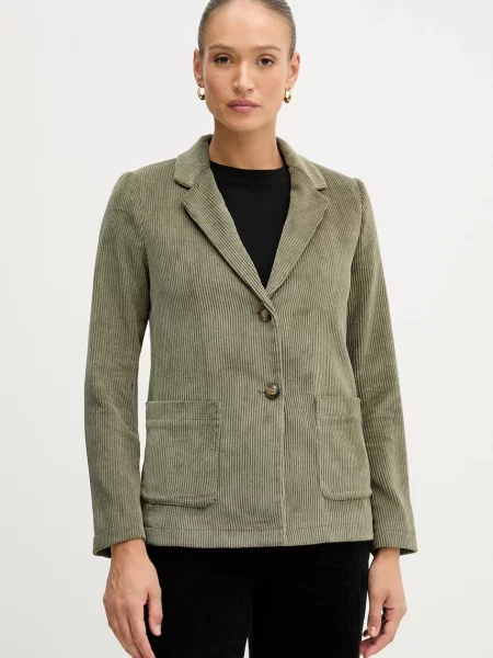 Вельветовий піджак United Colors of Benetton однобортний однотонний зелений