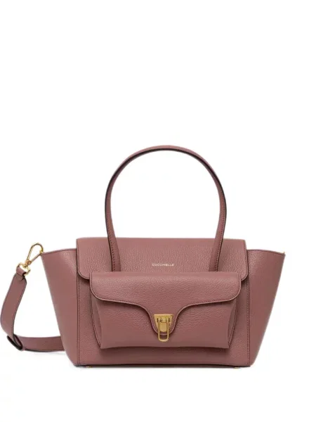 Geantă shopper Coccinelle din piele roz