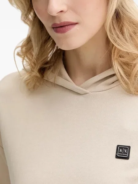 Hanorac cu glugă Armani Exchange cu autograf cu cordon