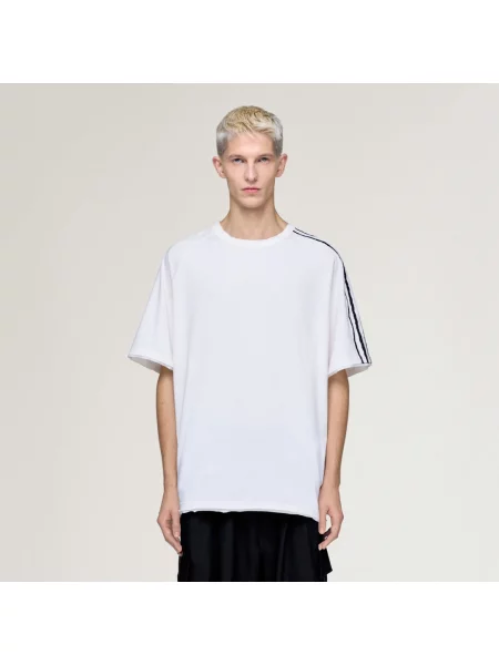 T-shirt Raw Edge 3 Stripes Short Sleeve T-Shirt Chalk White XL biała