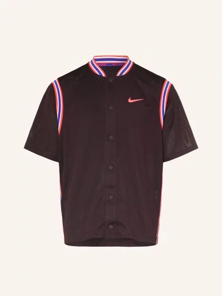 Nike Funkční Košile Court Slam Loose Fit tmavě fialová / neonově / modrá červená