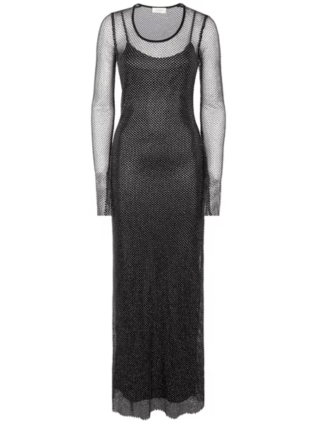 Rochie maxi Sportmax de cristal de costum negru