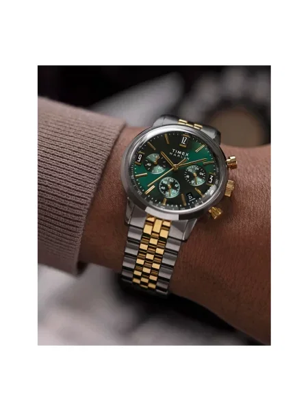 Lniany zegarek Timex zielony