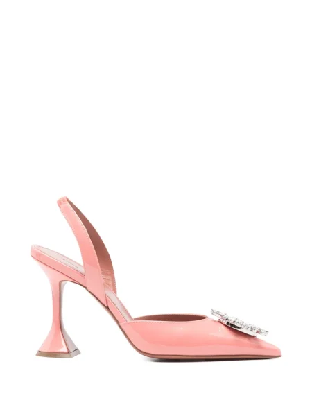 Pantofi cu toc Amina Muaddi slingback roz