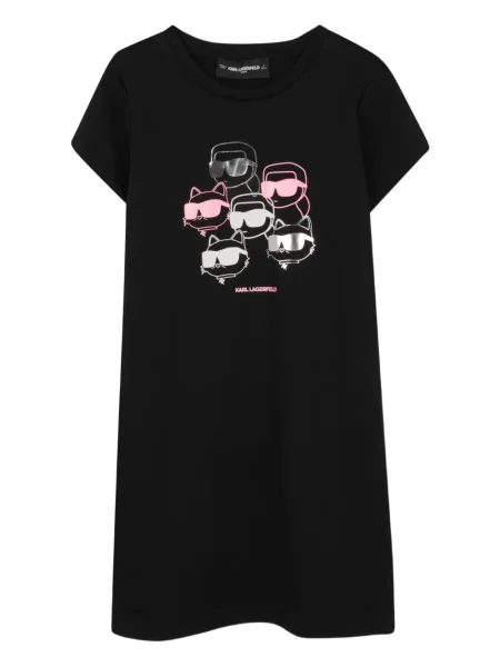 Sukienka koszulowa dziecięca Karl Lagerfeld czarna