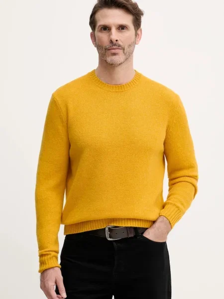 Вълнен пуловер United Colors of Benetton мъжки жълто