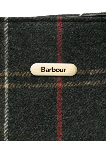 Geantă shopper Barbour în carouri verde