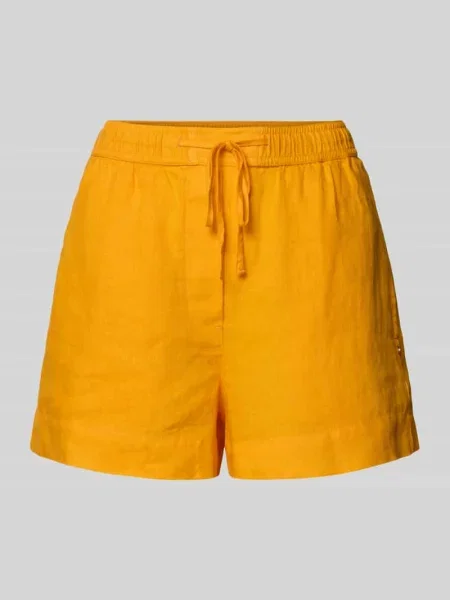 Szorty z lnu z troczkiem krój regular fit Tommy Hilfiger