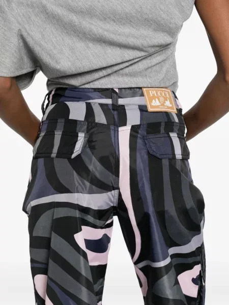 Pantaloni cargo Pucci cu imagine negru