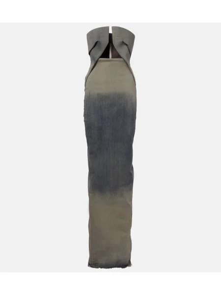 Rochie din denim Rick Owens gri