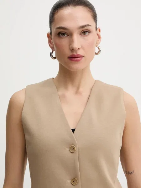 Жилет Weekend Max Mara однобортный бежевый