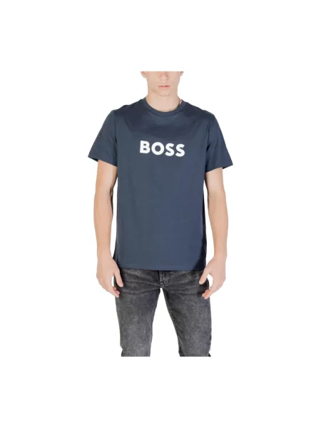 BOSS t-shirt plażowy granatowy wzorzysty niebieska