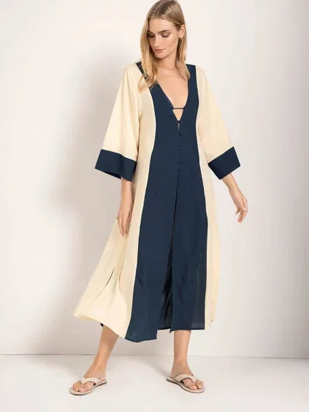Пляжное платье-рубашка на