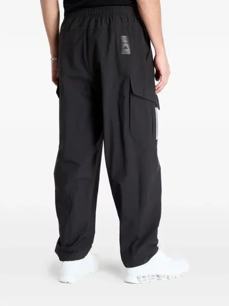 Pantaloni cargo Adidas cu dungi clasici alergare negru