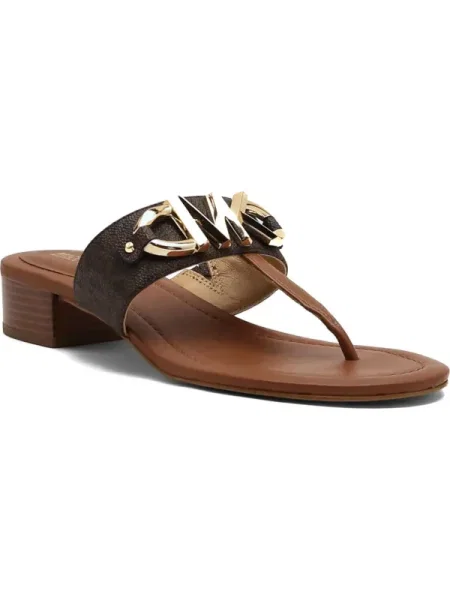 Șlapi Michael Kors din piele maro