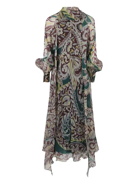 Rochie Etro de mătase cu imagine cu model paisley verde