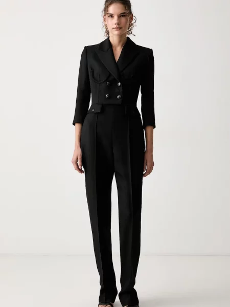 Elisabetta Franchi salopetă de costum pentru femei cu lână negru
