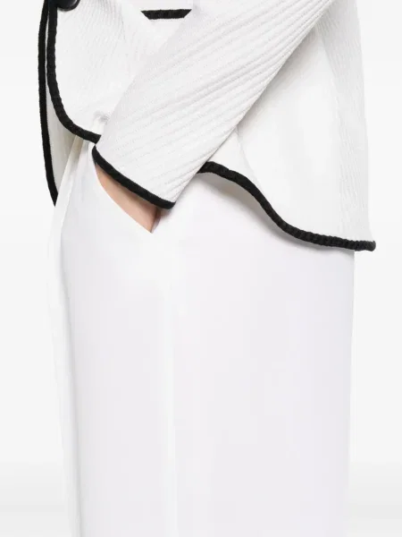 Pantaloni Giorgio Armani de mătase alb