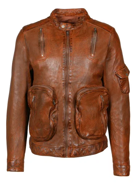 FREAKY NATION Geacă de primăvară-toamnă Lorik-FN coniac maro