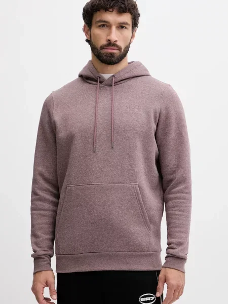 Under Armour bluza Essential Fleece z kapturem z nadrukiem bordowy