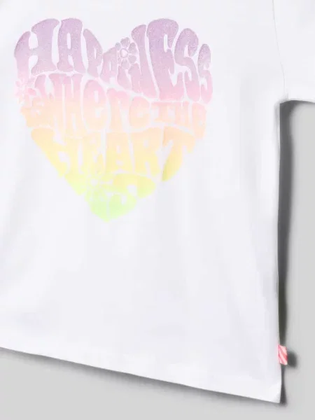 Damski t-shirt o kroju regular fit z nadrukiem z napisem Billieblush biała