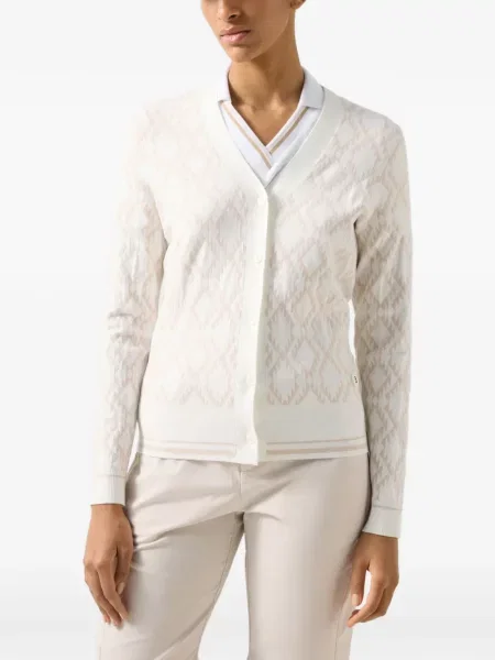 Cardigan Bogner tricotate cu chihlimbar alb