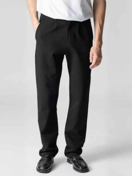 TEESHOPPEN Pantaloni Wide negru