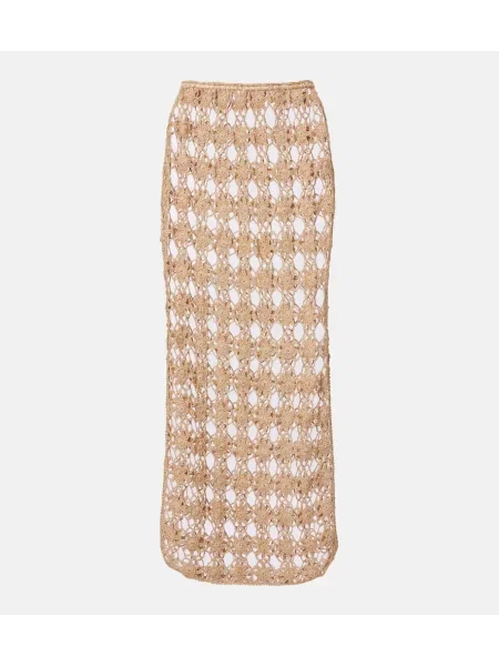 Spódnica midi Anna Kosturova do kolan złota