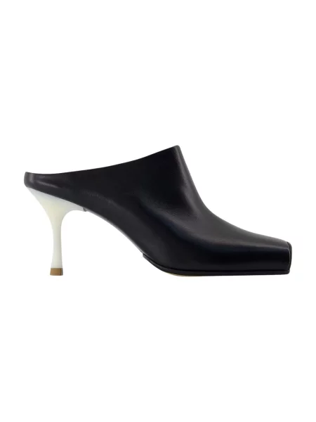 Klapki Mm6 Maison Margiela skórzane czarne
