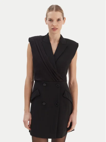 Karl Lagerfeld rochie mini mulată negru