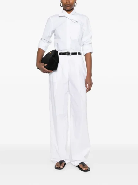 Pantaloni Thelatest plisate alb