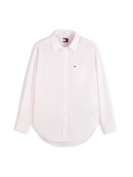 Tommy Jeans Bluză Essential roz deschis alb