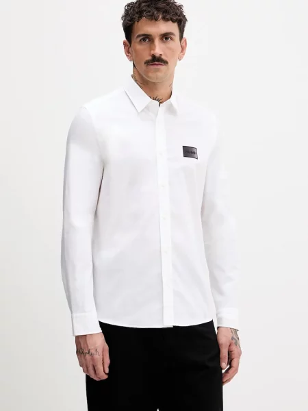 HUGO cămașă cu guler clasic regular alb