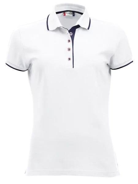 Clique Polo Seattle biały/granatowy – white/dark navy biała