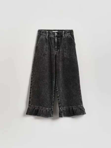 Reserved Джинси super wide leg сірий