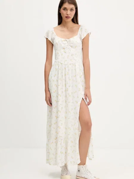 Šaty Hollister Co. maxi bílá