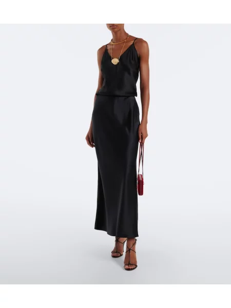 Fusta maxi Joseph din satin negru