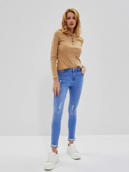 Blugi skinny Marisse skinny fit alb