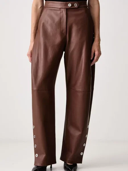 Sportmax Cinepresa pantaloni din piele pentru femei