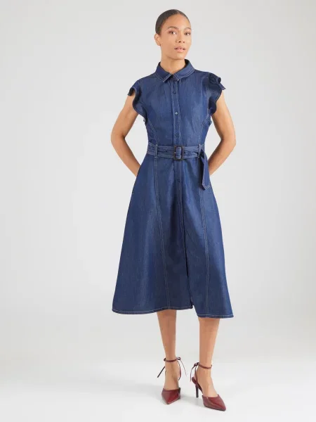 TOMMY HILFIGER Rochie tip bluză denim albastru