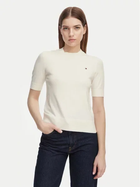 Tommy Hilfiger Пуловер Жълт бяло