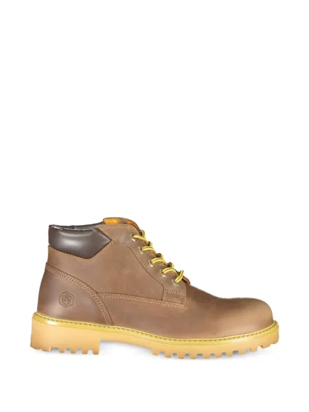 Botine Lumberjack cu șireturi din dantelă cu autograf maro